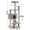 Furrlovers Fur Fabric Multilevel Activity Tree with Detachable Bed & Climbing Ladder for Cats (Grey) Cats-Toys Furrlovers Dropship