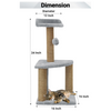 Furrlovers Two Floor Soft Fur Activity Cat Tree for Kittens & Cats with Scratching Post, Natural Sisal Rope & Hanging Ball (Grey) Cats-Toys Furrlovers Dropship