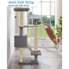 Furrlovers Fur Fabric Multilevel Activity Tree with Detachable Bed & Climbing Ladder for Cats (Grey) Cats-Toys Furrlovers Dropship