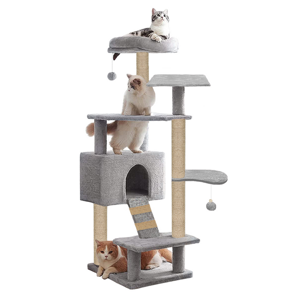 Furrlovers Fur Fabric Multilevel Activity Tree with Detachable Bed & Climbing Ladder for Cat