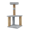Furrlovers Two Floor Soft Fur Activity Cat Tree for Kittens & Cats with Scratching Post, Natural Sisal Rope & Hanging Ball (Grey) Cats-Toys Furrlovers Dropship 16x16x32in