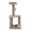 Furrlovers Two Floor Soft Fur Activity Cat Tree for Kittens & Cats with Scratching Post, Natural Sisal Rope & Hanging Ball (Grey) Cats-Toys Furrlovers Dropship
