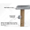 Furrlovers Two Floor Soft Fur Activity Cat Tree for Kittens & Cats with Scratching Post, Natural Sisal Rope & Hanging Ball (Grey) Cats-Toys Furrlovers Dropship