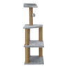 Furrlovers Three Floor Soft Fur Activity Cat Tree for Kittens & Cats with Scratching Post, Natural Sisal Rope & Hanging Ball (Grey) Cats-Toys Furrlovers Dropship