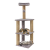 Furrlovers Three Floor Soft Fur Activity Cat Tree for Kittens & Cats with Scratching Post, Natural Sisal Rope & Hanging Ball (Grey) Cats-Toys Furrlovers Dropship