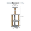 Furrlovers Three Floor Soft Fur Activity Cat Tree for Kittens & Cats with Scratching Post, Natural Sisal Rope & Hanging Ball (Grey) Cats-Toys Furrlovers Dropship