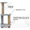 Furrlovers Three Floor Soft Fur Activity Cat Tree for Kittens & Cats with Scratching Post, Natural Sisal Rope & Hanging Ball (Grey) Cats-Toys Furrlovers Dropship