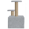 Furrlovers Soft Fur Activity Cat Tree with Natural Sisal Rope, Condo, Sisal Scratching Post & Hanging Ball Toys for Cats and Kittens (Grey) Cats-Toys Furrlovers Dropship 26in