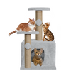 Furrlovers Soft Fur Activity Cat Tree with Natural Sisal Rope, Condo, Sisal Scratching Post & Hanging Ball Toys for Cats and Kittens (Grey) Cats-Toys Furrlovers Dropship