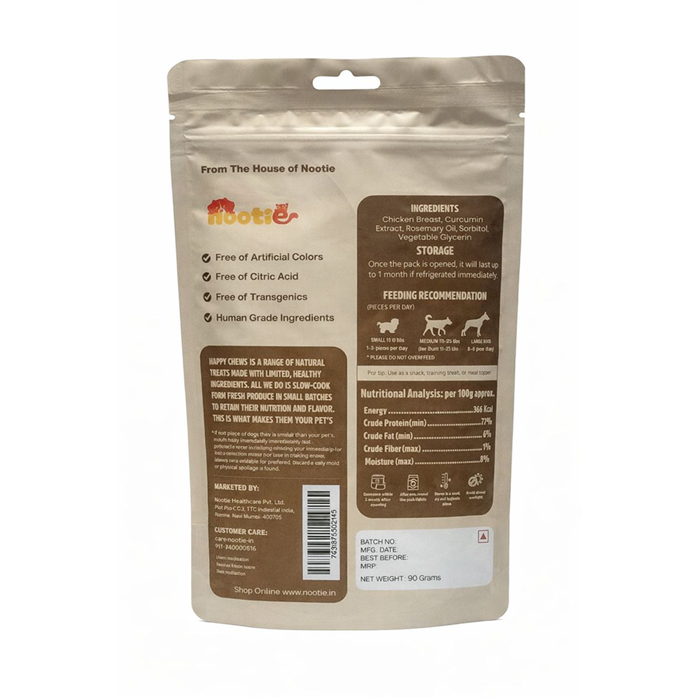 Nootie Happy Chew Dehydrated Chicken Jerky Dog Treat Dog Treats + Others Nootie
