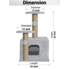 Furrlovers Soft Fur Activity Cat Tree with Natural Sisal Rope, Condo, Sisal Scratching Post & Hanging Ball Toys for Cats and Kittens (Grey) Cats-Toys Furrlovers Dropship