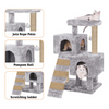 Furrlovers Kitten Cat Tree Scratching Post with Ladder, Condo & Jute Rope (Grey) Cats-Toys Furrlovers Dropship