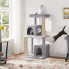 Furrlovers Multi Level Plush Cat Tree with Jute Scratching Posts & 2 Condos (Grey) Cats-Toys Furrlovers Dropship