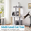Furrlovers Multi Level Plush Cat Tree with Jute Scratching Posts & 2 Condos (Grey) Cats-Toys Furrlovers Dropship