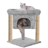 Furrlovers Cat & Kitten Scratching Post Activity Tree with Plush Fur, Jute Rope & Detachable Bed (Grey) Cats-Toys Furrlovers Dropship