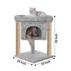 Furrlovers Cat & Kitten Scratching Post Activity Tree with Plush Fur, Jute Rope & Detachable Bed (Grey) Cats-Toys Furrlovers Dropship