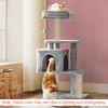 Furrlovers Plush Cat Scratching Post & Activity Tree with Hammock, Condo & Sisal Rope (Grey) Cats-Toys Furrlovers Dropship