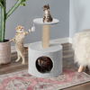 Furrlovers Plush Fur Cat Tree Condo with Jute Rope & Hanging Ball (Grey) Cats-Toys Furrlovers Dropship