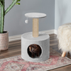 Furrlovers Plush Fur Cat Tree Condo with Jute Rope & Hanging Ball (Grey) Cats-Toys Furrlovers Dropship