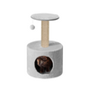Furrlovers Plush Fur Cat Tree Condo with Jute Rope & Hanging Ball (Grey) Cats-Toys Furrlovers Dropship 26in