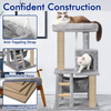 Furrlovers Plush Fabric Cat Tree with Top Bed, Hammock & Jute Rope Scratching Posts (Grey) Cats-Toys Furrlovers Dropship