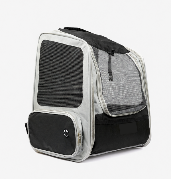 Skatrs Breathable Cat Backpack Carrier Foldable & Ventilated Travel Bag for Adult & Kitten Cats (Black)
