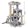 Furrlovers Plush Fabric Cat Tree with Top Bed, Hammock & Jute Rope Scratching Posts (Grey) Cats-Toys Furrlovers Dropship