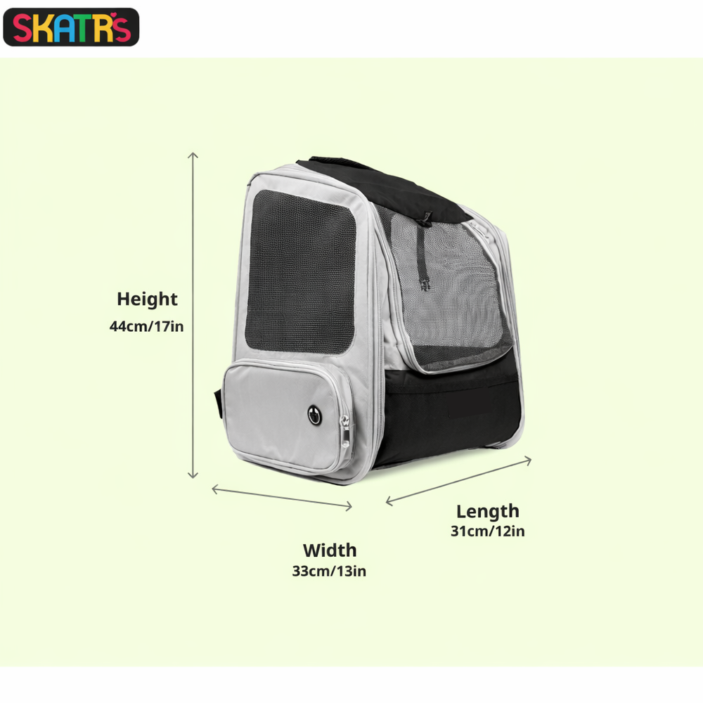 Skatrs Breathable Cat Backpack Carrier Foldable & Ventilated Travel Bag for Adult & Kitten Cats (Blue) Cats-Bedding, Mats & Travel Supplies Skatrs