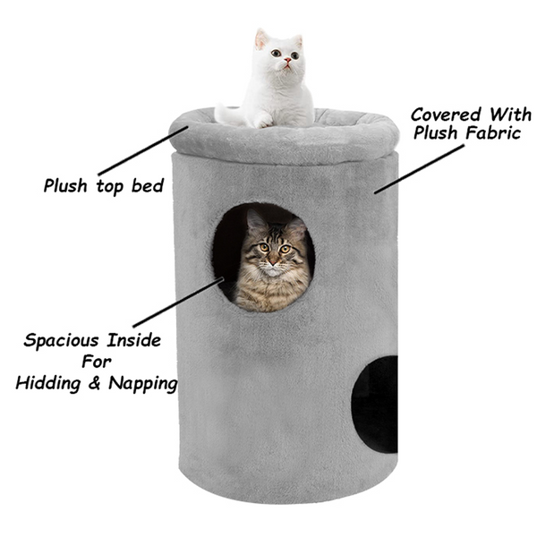 Furrlovers House with Plush Cushion for Cats (Grey)