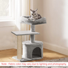 Furrlovers Multilevel Tree with Jute Rope Scratching Post and Fur Fabric Condo for Cats (Grey) Cats-Toys Furrlovers Dropship 20x16in