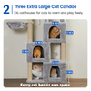 Furrlovers Multilevel Fur Fabric Cat Tree with Condos, Hanging Ball & Jute Rope Scratching Posts (Grey) Cats-Toys Furrlovers Dropship