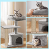 Furrlovers Multilevel Tree with Jute Rope Scratching Post and Fur Fabric Condo for Cats (Grey) Cats-Toys Furrlovers Dropship