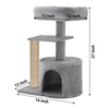 Furrlovers Multilevel Tree with Jute Rope Scratching Post and Fur Fabric Condo for Cats (Grey) Cats-Toys Furrlovers Dropship