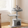 Furrlovers Multilevel Tree with Jute Rope Scratching Post and Fur Fabric Condo for Cats (Grey) Cats-Toys Furrlovers Dropship