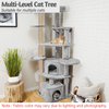 Furrlovers Multilevel Cat Tree with Scratching Posts, Condo & Top Bed with Jute Rope (Grey) Cats-Toys Furrlovers Dropship