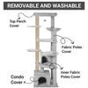 Furrlovers Multilevel Cat Tree with Scratching Posts, Condo & Top Bed with Jute Rope (Grey) Cats-Toys Furrlovers Dropship