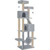Furrlovers Multi Storey Cat Tree with Hammock, Condo & Sisal Scratching Posts (Grey) Cats-Toys Furrlovers Dropship 76in