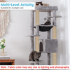 Furrlovers Multilevel Cat Climbing Tower with Top Bed and Multiple Seats (Grey) Cats-Toys Furrlovers Dropship