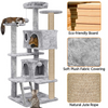 Furrlovers Multi Condo Kitten & Cat Tree with Plush Fur Fabric, Ladder, Top Perches, Playing Balls & Jute Rope Scratching Posts (Grey) Cats-Toys Furrlovers Dropship