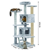 Furrlovers Multi Condo Kitten & Cat Tree with Plush Fur Fabric, Ladder, Top Perches, Playing Balls & Jute Rope Scratching Posts (Grey) Cats-Toys Furrlovers Dropship