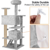 Furrlovers Multi Condo Kitten & Cat Tree with Plush Fur Fabric, Ladder, Top Perches, Playing Balls & Jute Rope Scratching Posts (Grey) Cats-Toys Furrlovers Dropship