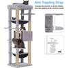 Furrlovers Multilevel Cat Climbing Tower with Top Bed and Multiple Seats (Grey) Cats-Toys Furrlovers Dropship