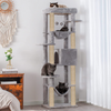 Furrlovers Multilevel Cat Climbing Tower with Top Bed and Multiple Seats (Grey) Cats-Toys Furrlovers Dropship 16x19x70in