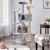 Furrlovers Multi Condo Kitten & Cat Tree with Plush Fur Fabric, Ladder, Top Perches, Playing Balls & Jute Rope Scratching Posts (Grey) Cats-Toys Furrlovers Dropship