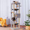 Furrlovers Multilevel Cat Climbing Tower with Top Bed and Multiple Seats (Grey) Cats-Toys Furrlovers Dropship