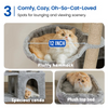 Furrlovers Multilevel Fur Fabric Cat Tree with Condos, Hanging Ball & Jute Rope Scratching Posts (Grey) Cats-Toys Furrlovers Dropship