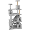 Furrlovers Multilevel Cat Tree with Ladder, Tunnel & Jute Rope Scratching Posts (Grey) Cats-Toys Furrlovers Dropship 32x19x85in