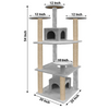 Furrlovers Multilevel Cat Tree with Condo & Jute Rope Scratching Posts (Grey) Cats-Toys Furrlovers Dropship