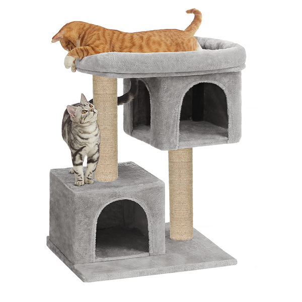 Furrlovers Activity Kitten Tree with Plush Fur Fabric and Detachable Bed (Grey)