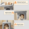 Furrlovers Activity Kitten Tree with Plush Fur Fabric and Detachable Bed (Grey) Cats-Toys Furrlovers Dropship